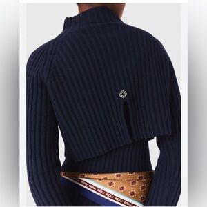 Maje 100% Wool Navy Ribbed Women's Sweater